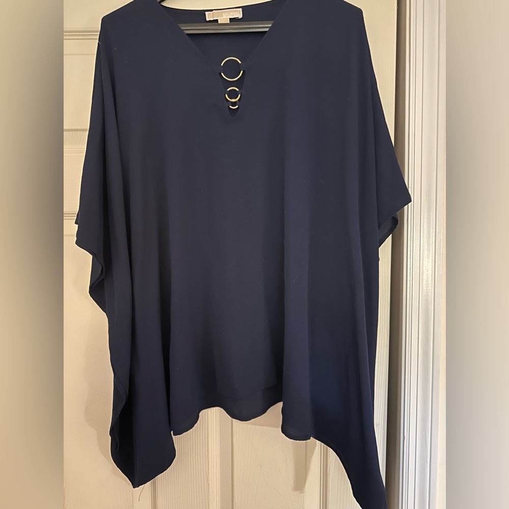 Michael Kors Navy Poncho blouse